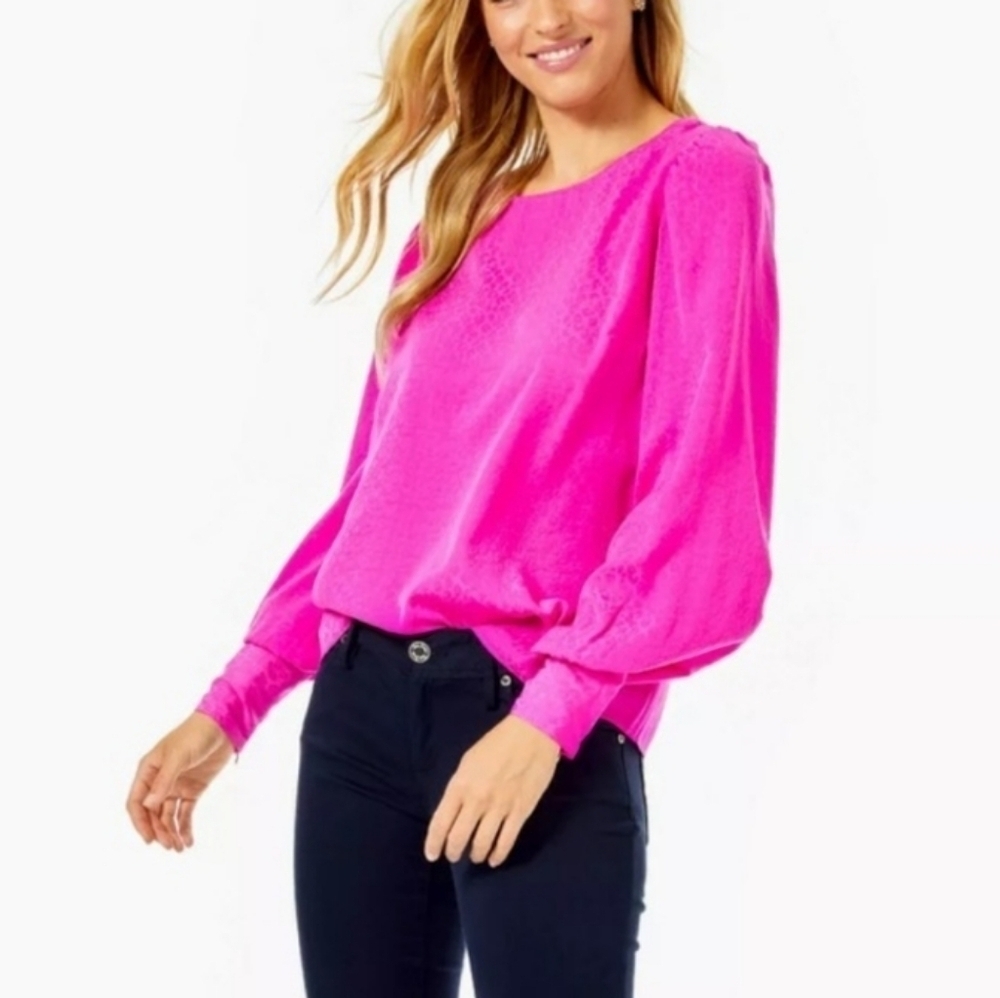 Lilly Pulitzer Pink Animal Print Blouse S